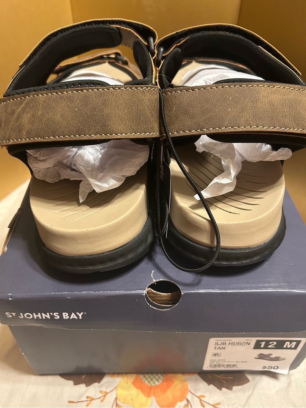 St John's Bay Men's Strap Sandals SJB Huron Size 12M New In Box - Picture 3 of 11